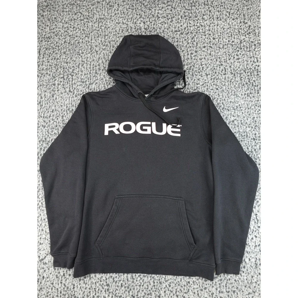 Nike Rogue Fitness Hoodie Mens Medium Black Club Fleece Pullover M31777D‎
